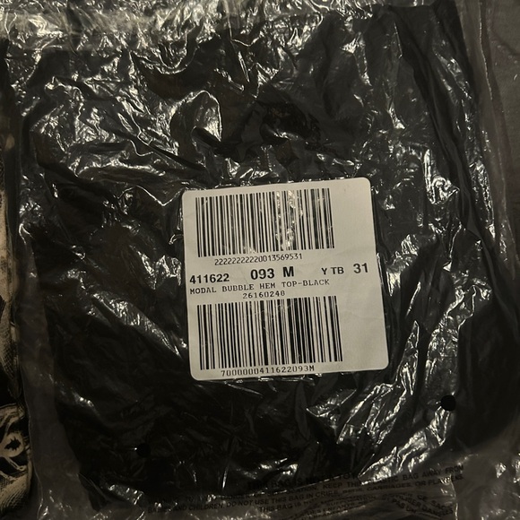 Victoria Secret Modal Bubble Hem Long Sleeve Top- Blk - NWT - Picture 4 of 5